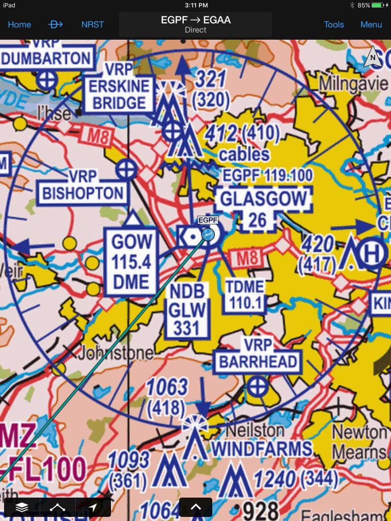 UK VFR charts for Garmin Pilot app FLYER