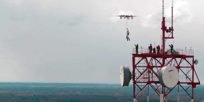 drone parachute jump