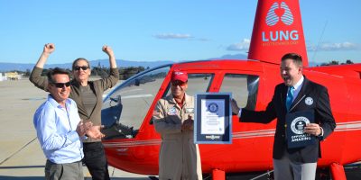 Electric R44 helicopter sets record