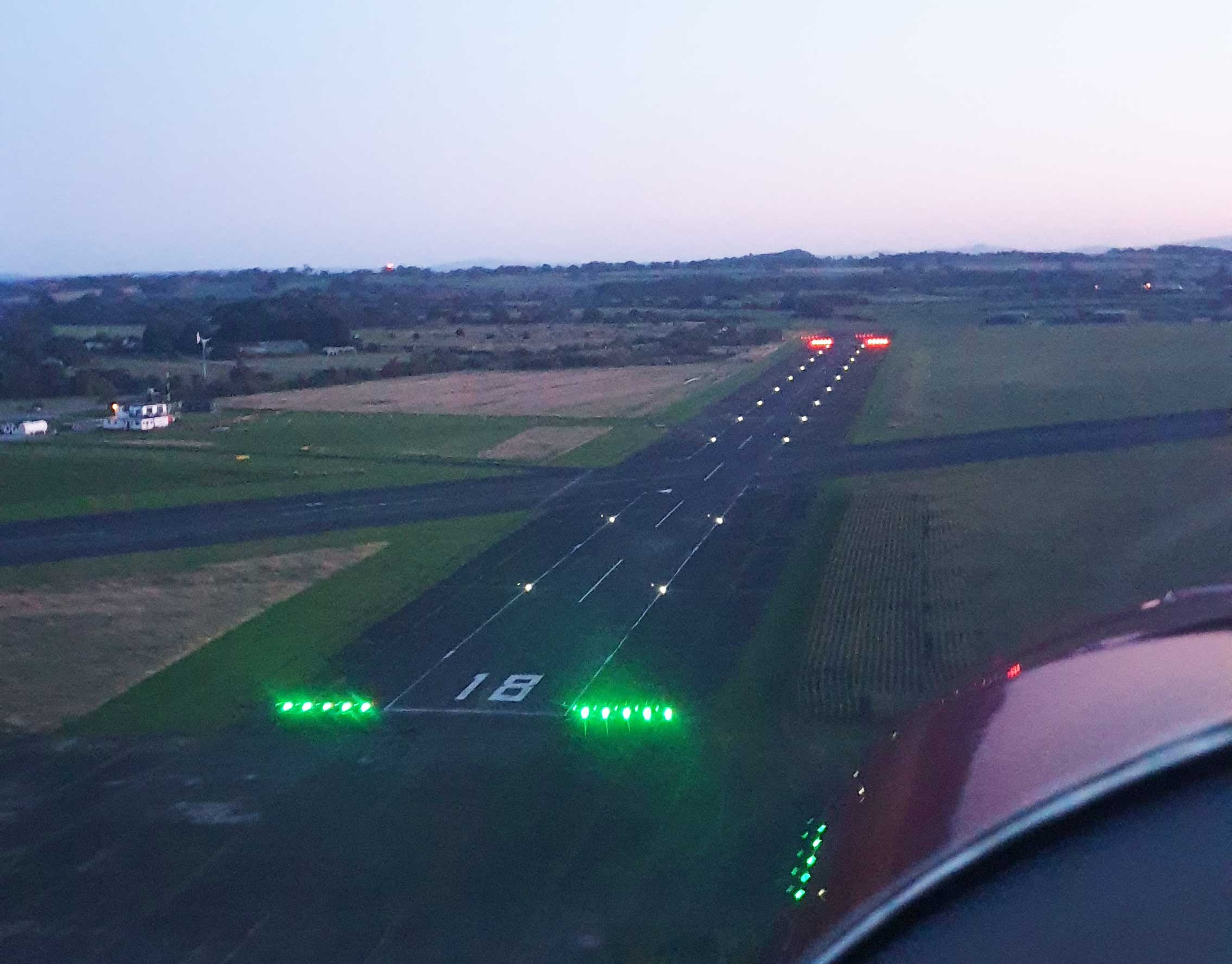 LED runway smooth night at Sleap : : FLYER