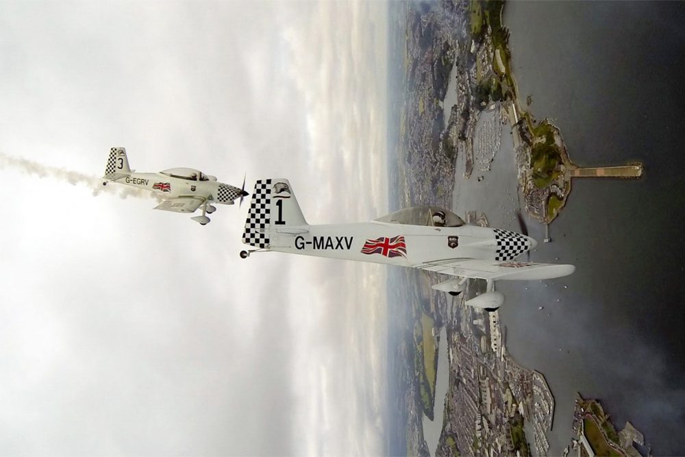 Vertically down in a loop at Plymouth Navy Days, taken from No. 2 wing camera
