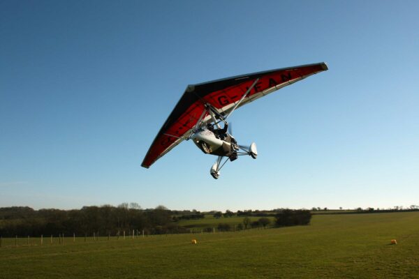 Microlight takeoff