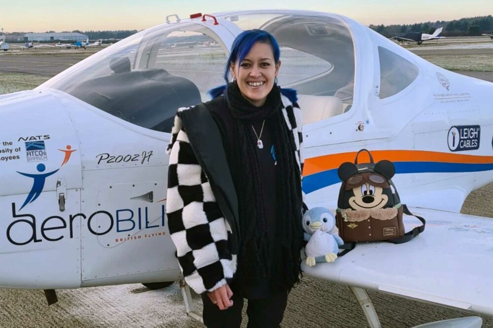 Ann-Marie after a flight with Aerobility