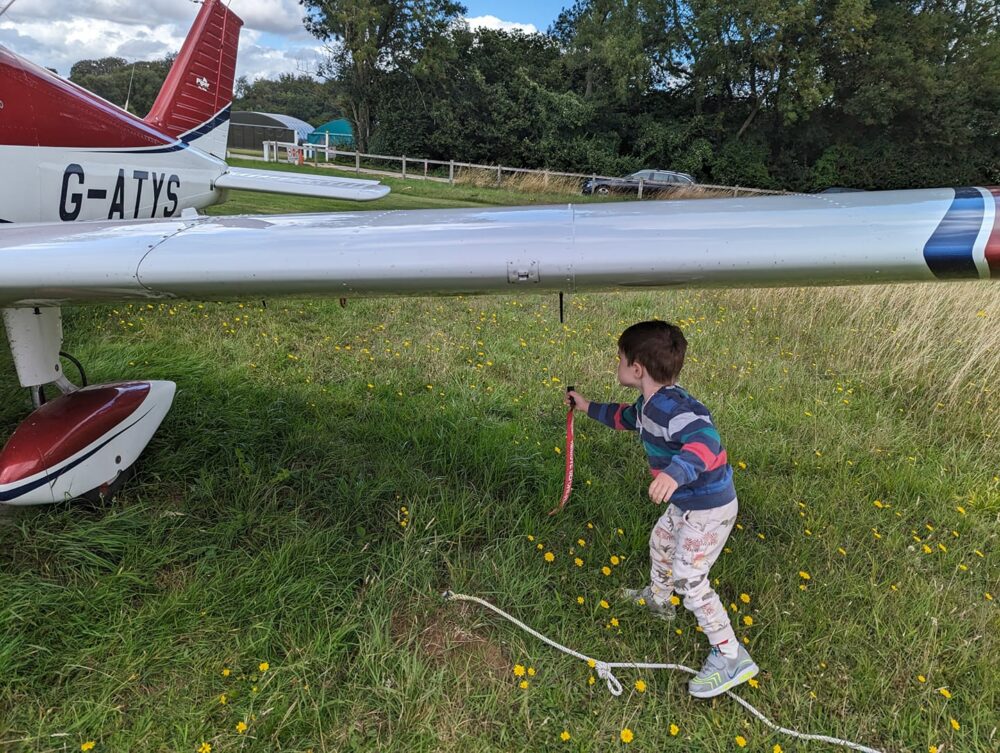 aircraft and child