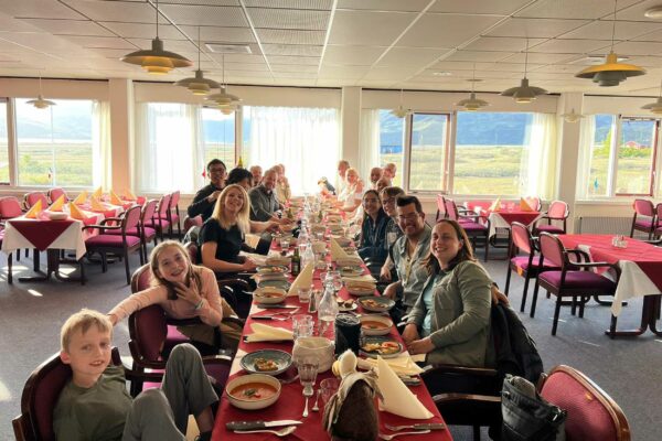 Saying 'farewell' over dinner at Narsarsuaq