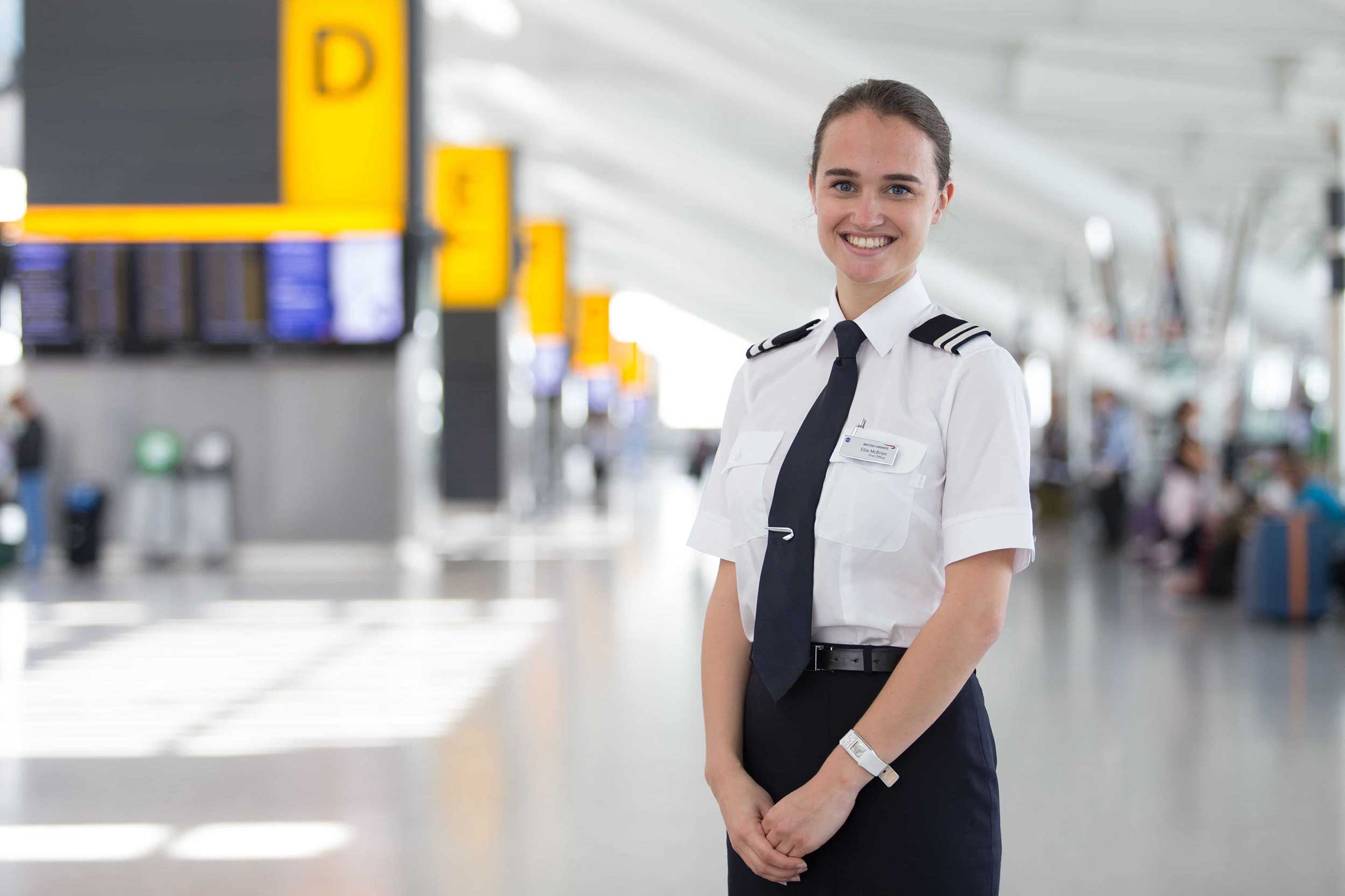 Eleanor McBrien is a Senior First Officer, flying an Airbus A320 for British Airways
