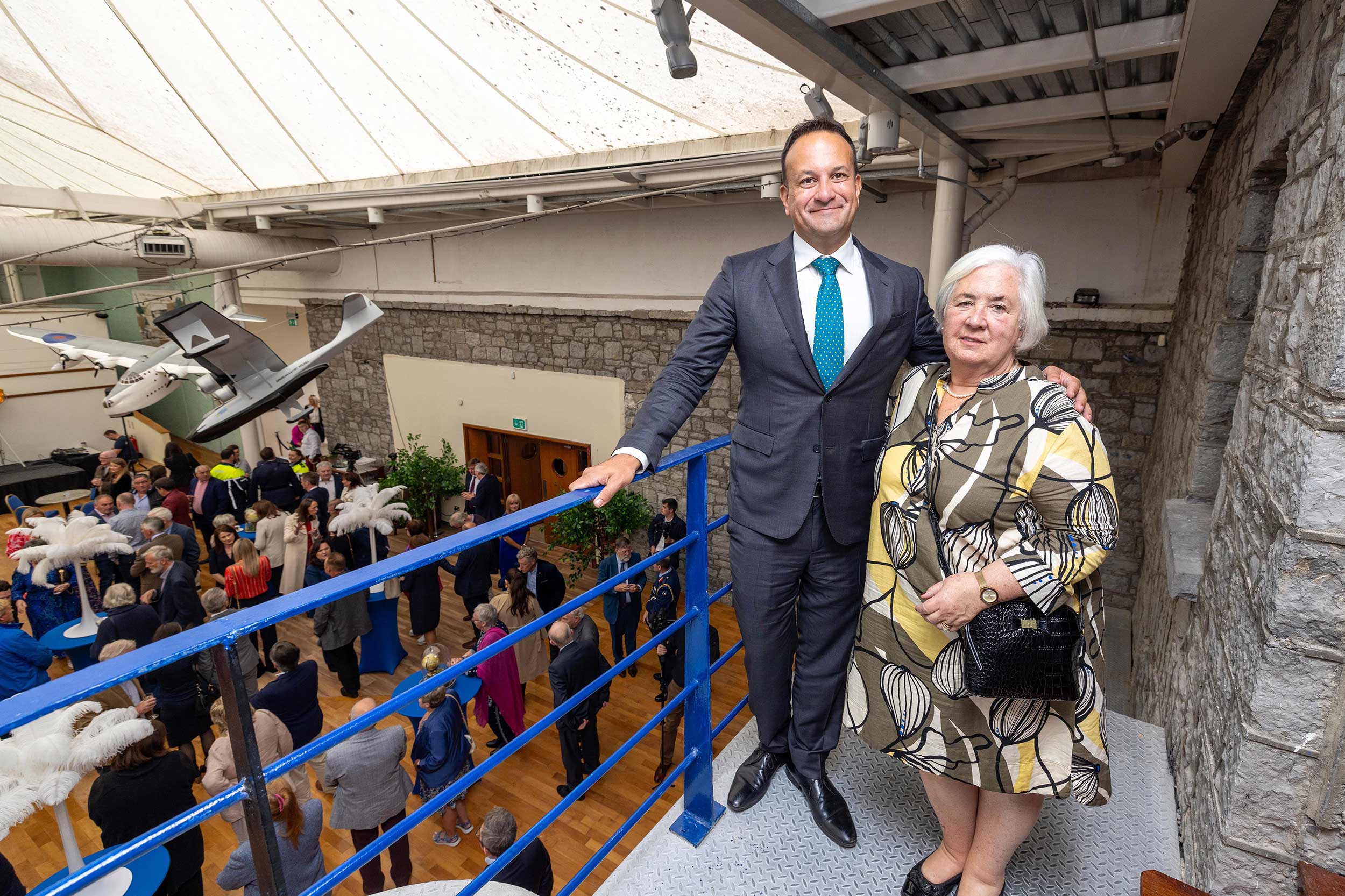 The Taoiseach with Margaret O’Shaughnessy, CEO and Founding Director of Foynes Flying Boat & Maritime Museum. Photo: Arthur Ellis