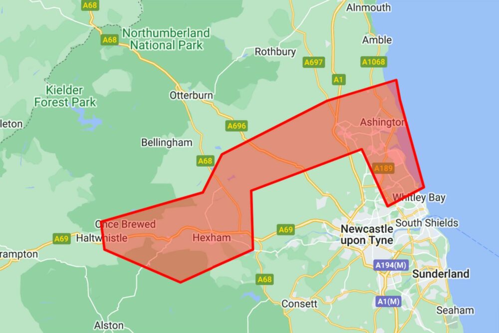 Northumbria danger area