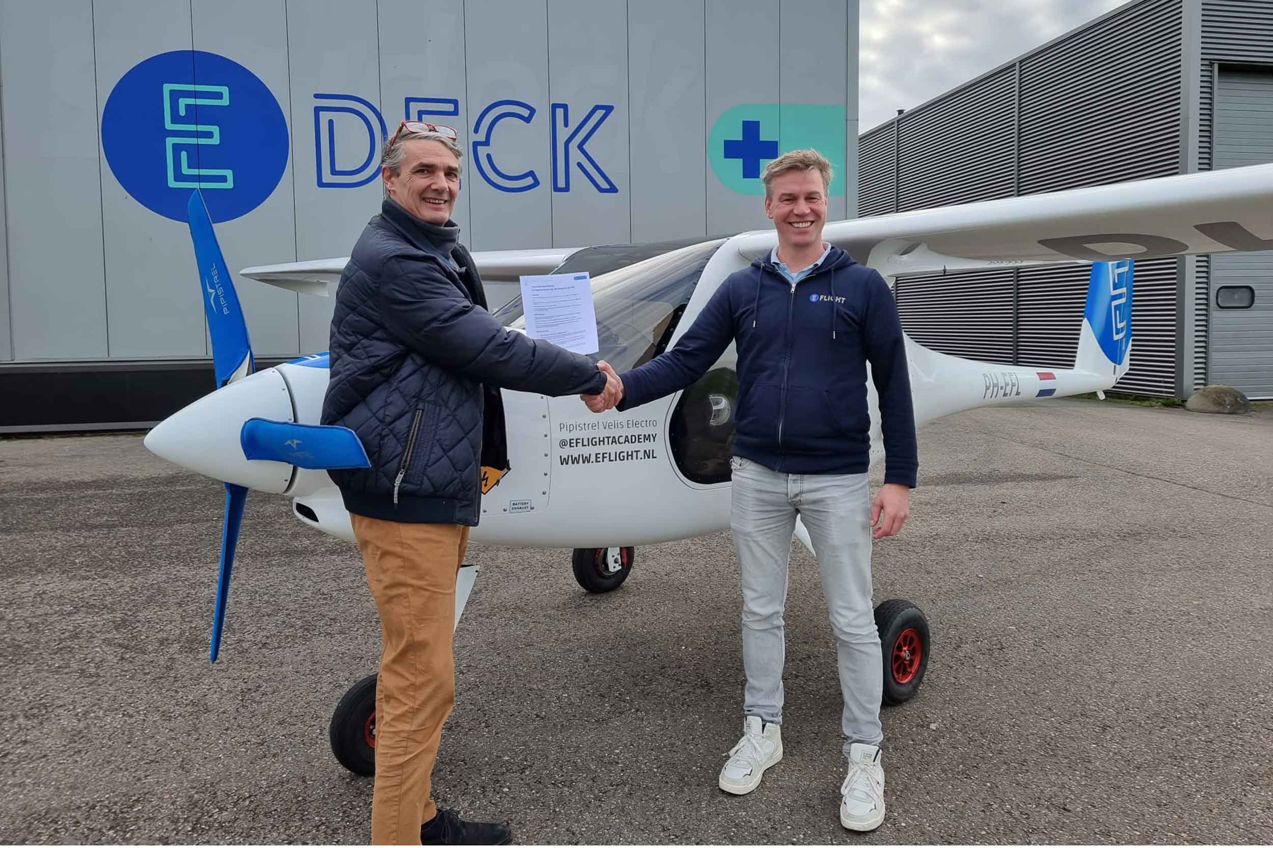 Cormorant's Chris Rijff, left, with Ed-Deck's Evert Jan at Teuge Airport