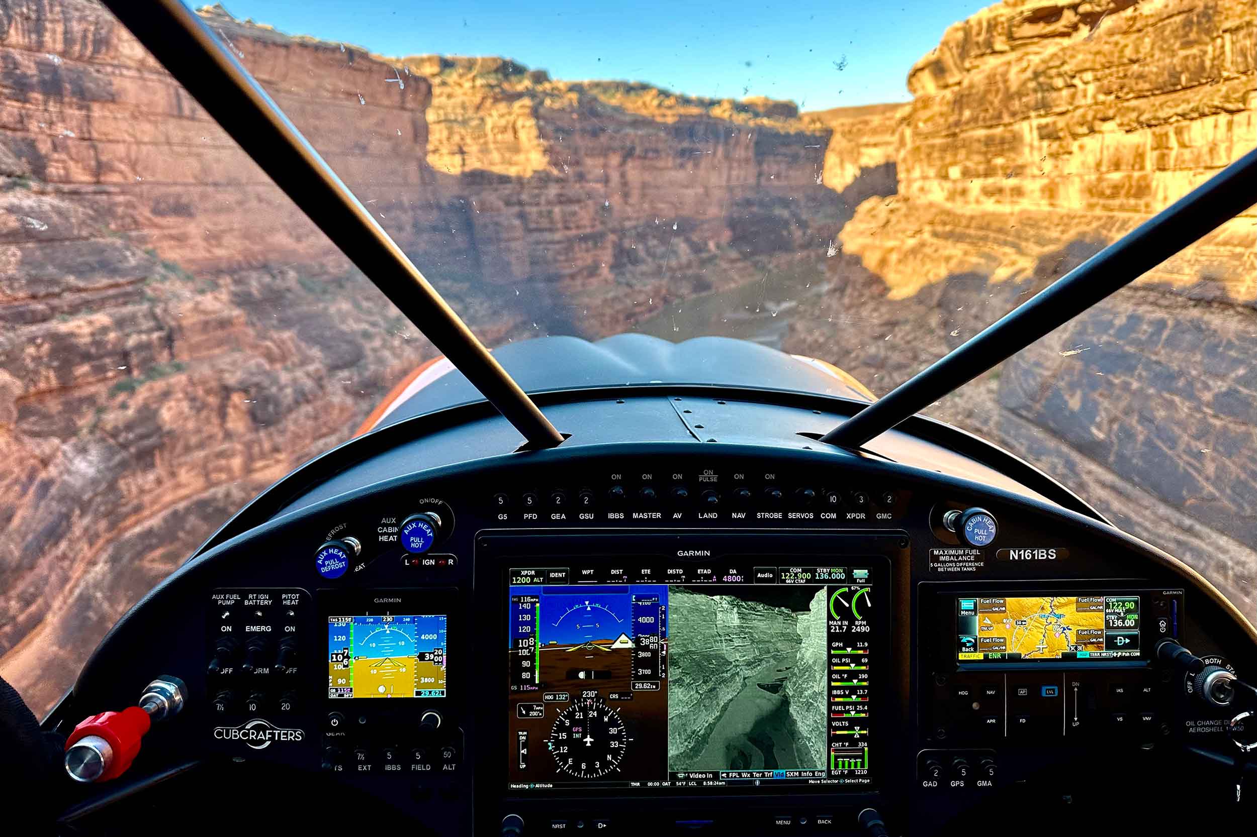 Not sure anyone would take their eyes off the canyon sides to look at the display but this is what they'd see!