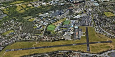 Plymouth Airport: much of its aviation infrastructure is still intact. Image: Google