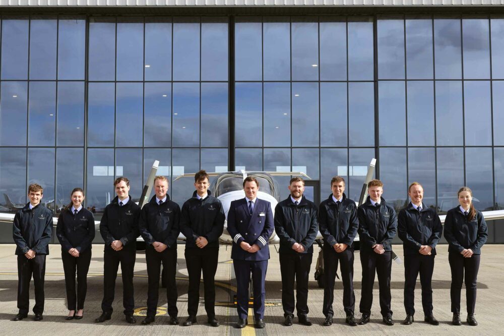 The first Speedbird trainees with Guy Bowen, Project Pilot, Pilot Recruitment at British Airways. Photo: Skyborne