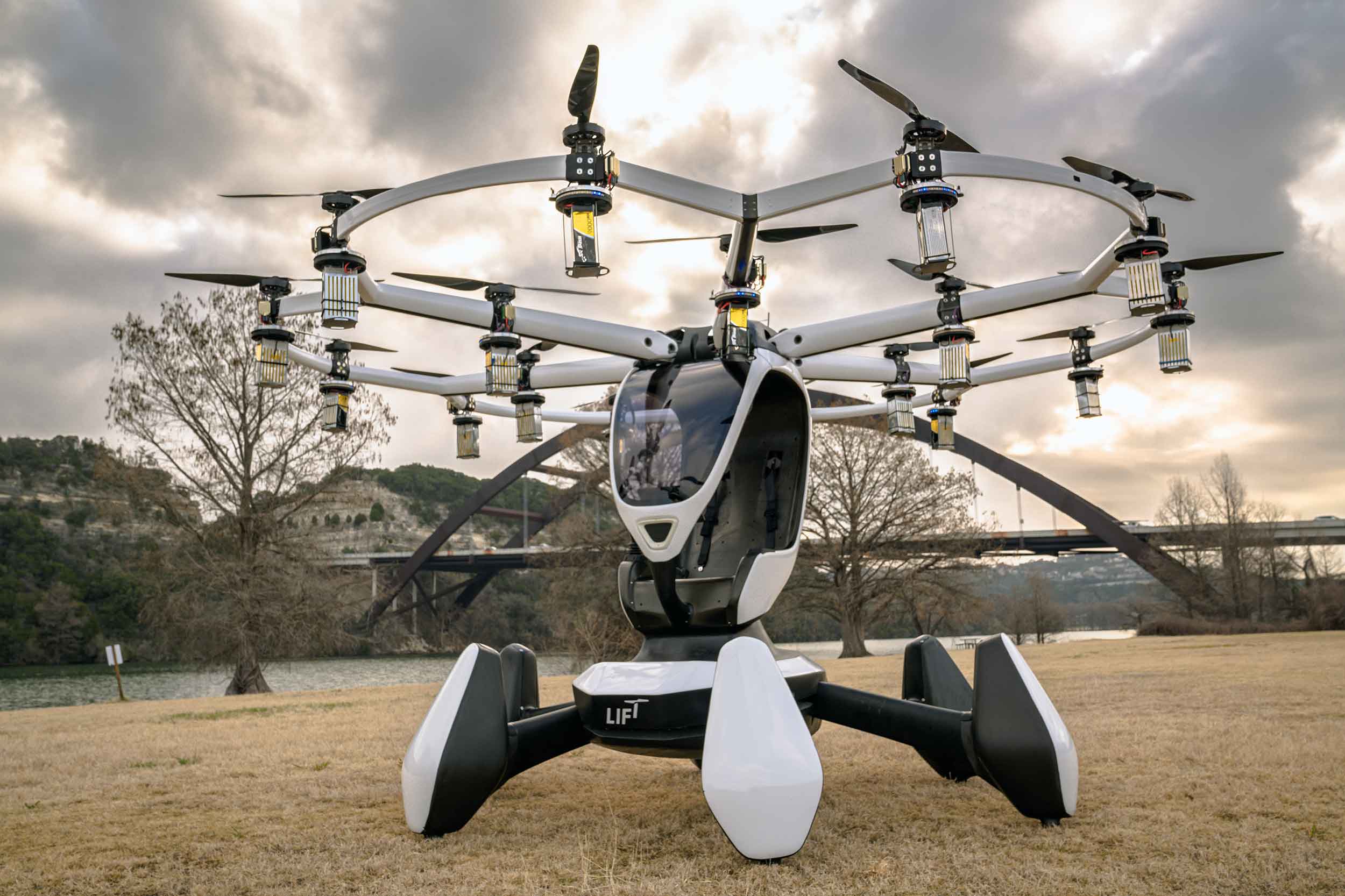 The Lift Hexa electric Vertical Take-Off and Landing single-seat aircraft. Photo: Lift