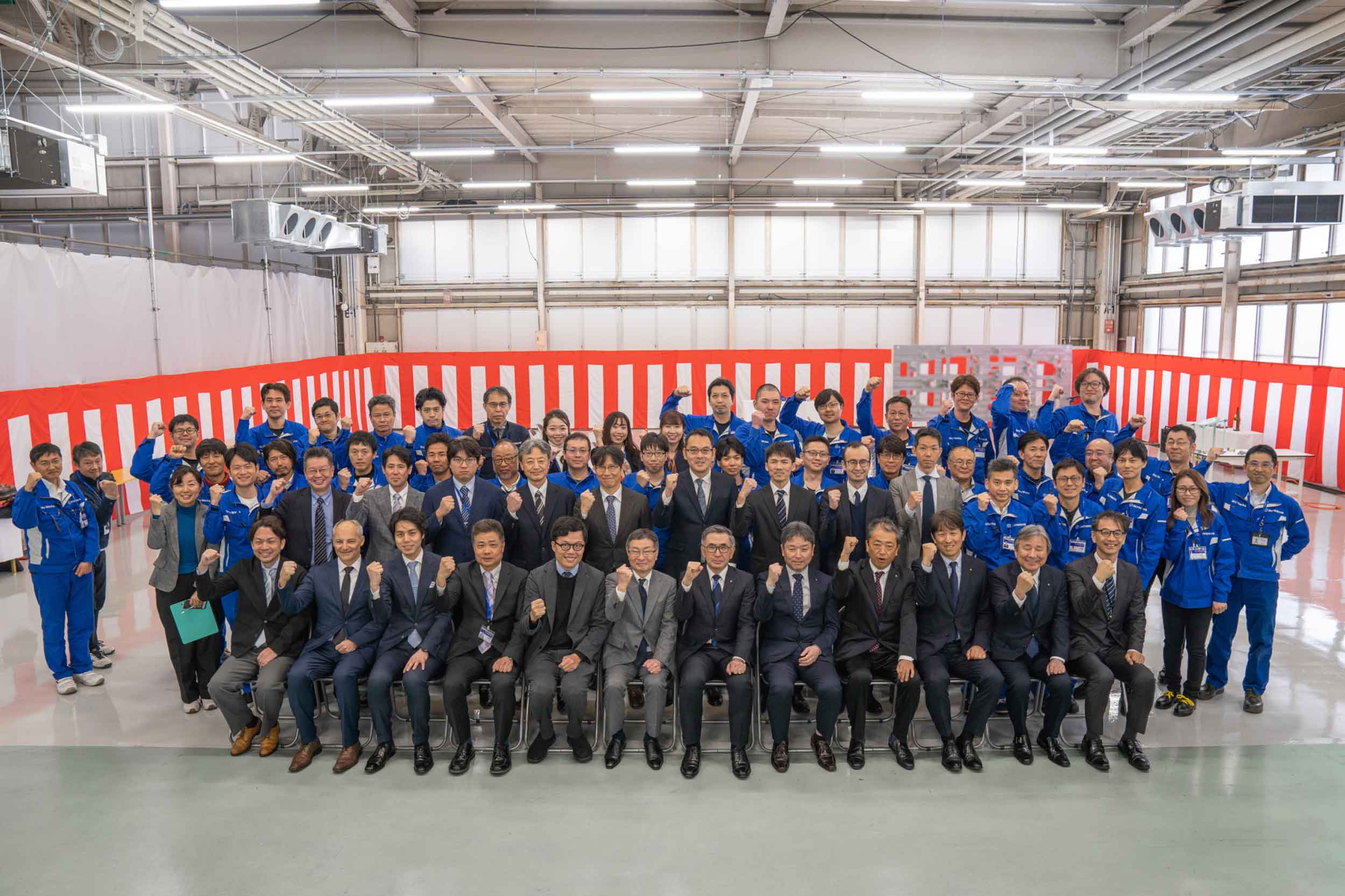 Cheesy factory pic! The first riveting ceremony took place on 6 March 2024, attended by Toshihiro Suzuki, President of Suzuki