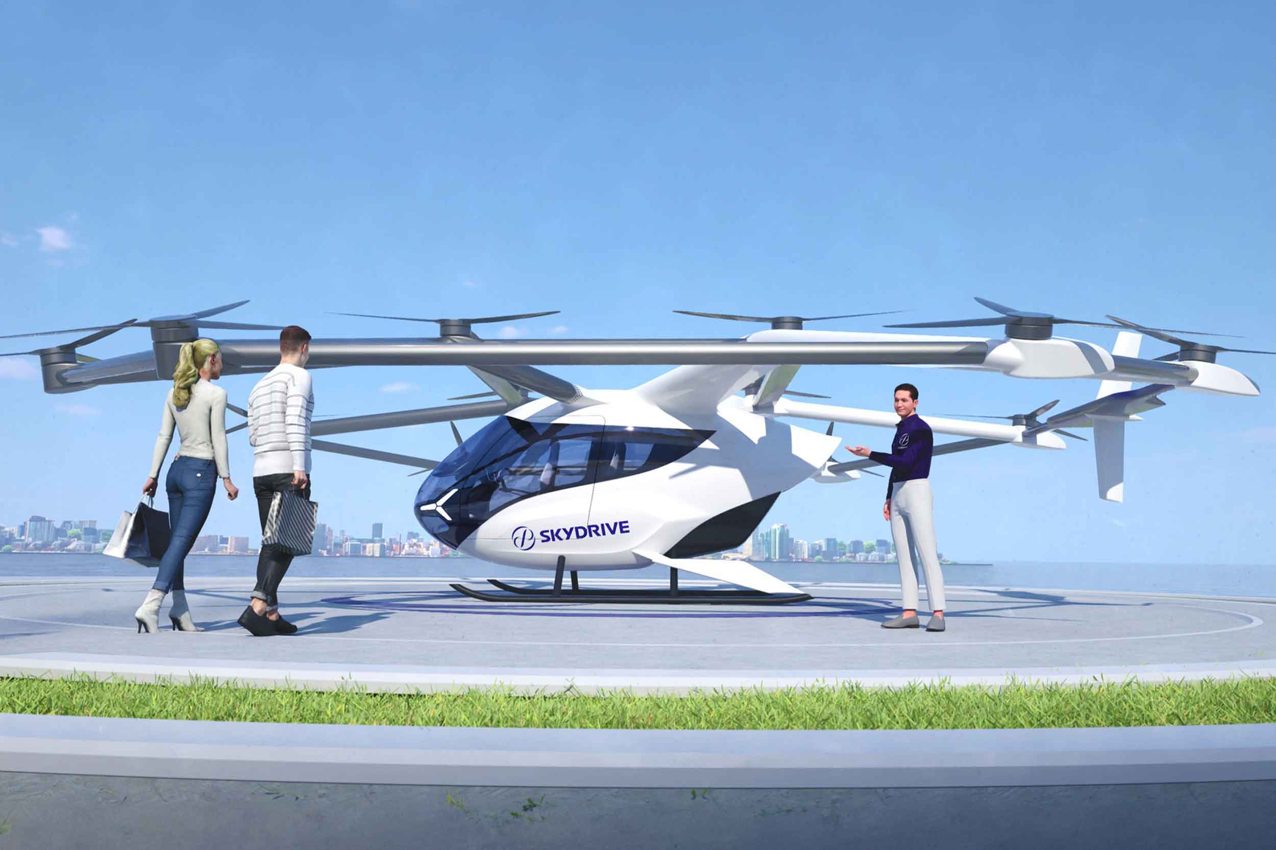 SkyDrive eVTOL has started production with car maker Suzuki. Images: Sky Works