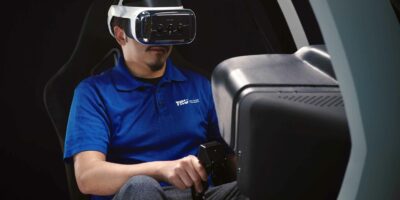 TRU Simulation's new Virtual Reality flight simulator. Photos: TRU