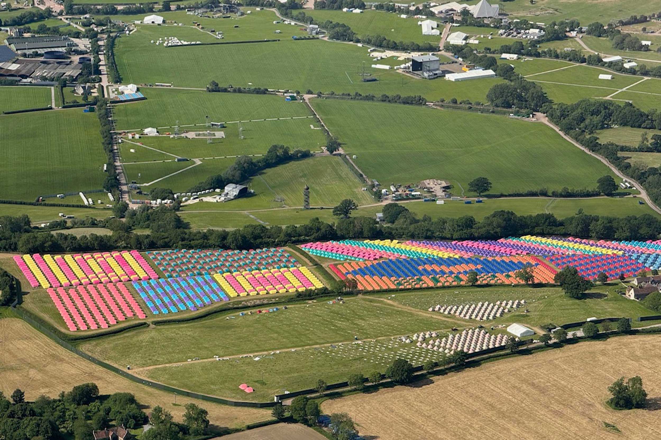 Glastonbury Festival from the air