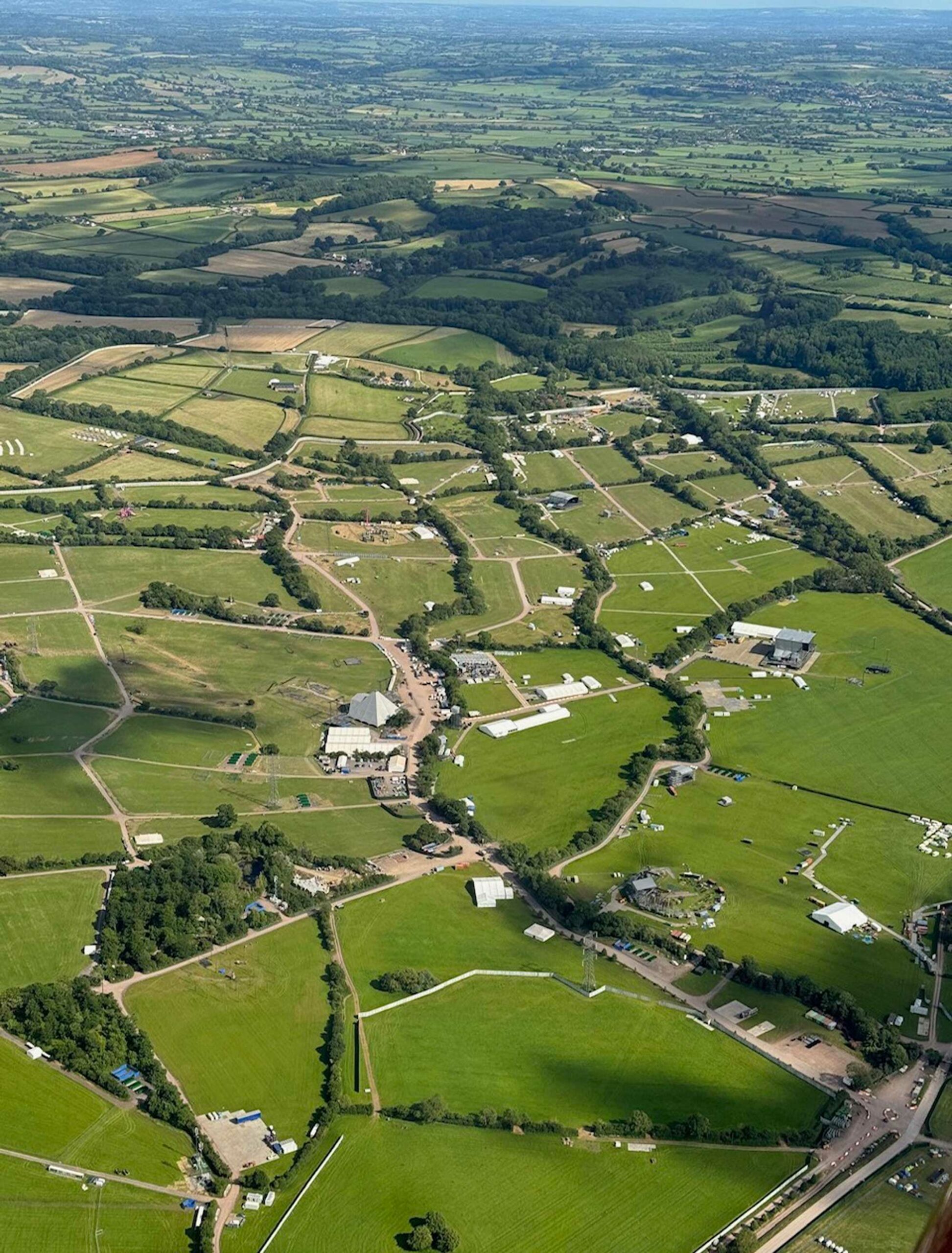 Glastonbury Festival from the air