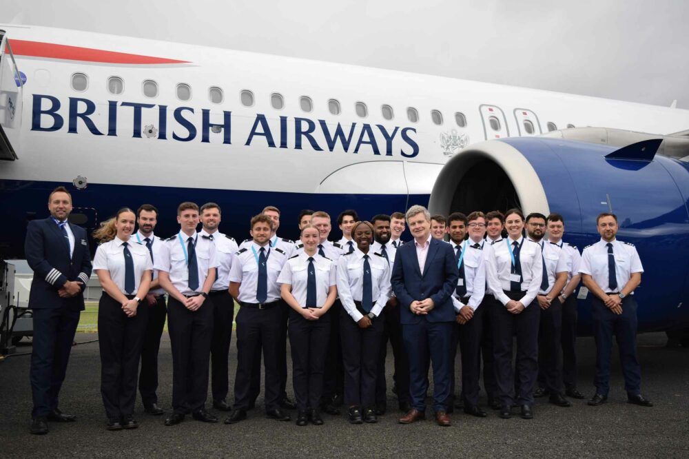 British Airways Speedbird pilots with CEO Sean Doyle centre. Photo: BA