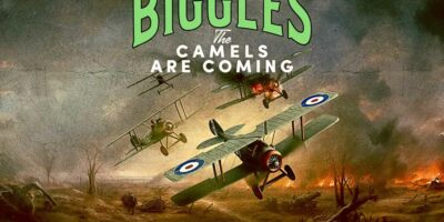 Biggles takes to the skies for the first time over the battlefields of France in WWI flying a Sopwith Camel as part of 266 Squadron