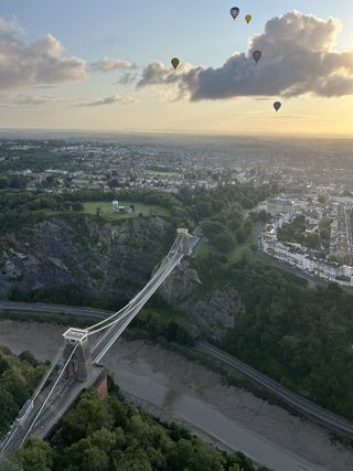 Darwin Peltan: Ballooning over Clifton Suspension Bridge.