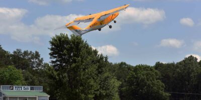 Electra's EL-2 Goldfinch eSTOL technology demonstrator takes off in under 150ft from a grass field at the aircraft's maximum performance climb angle. Photos: J. Langford/Electra.aero