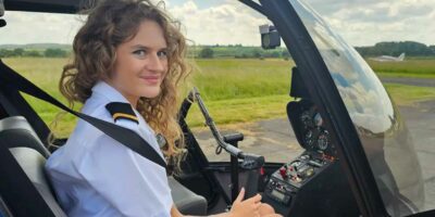 Olivia Thompson is now the UK's youngest female helicopter pilot. Photo: Penguin PR