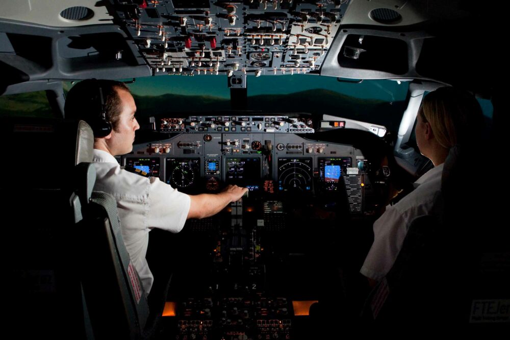 pilots in simulator training