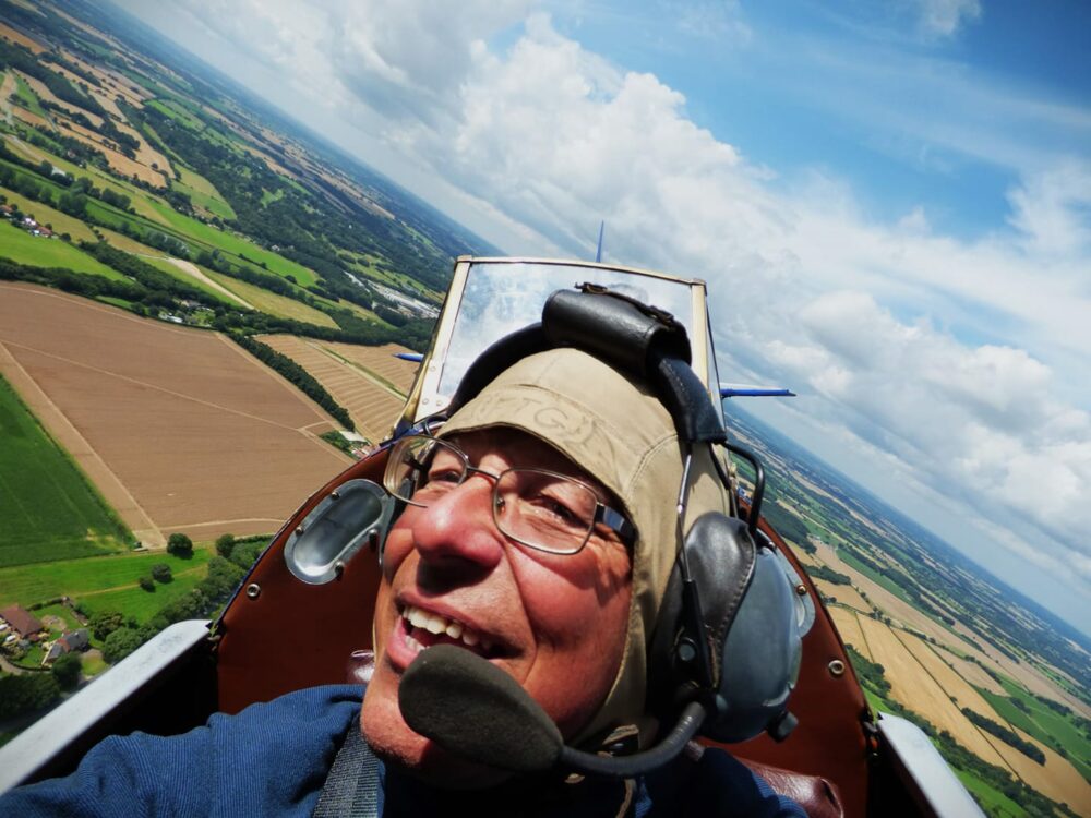 Rob Evans: Flying in a Moth from Felthorpe.