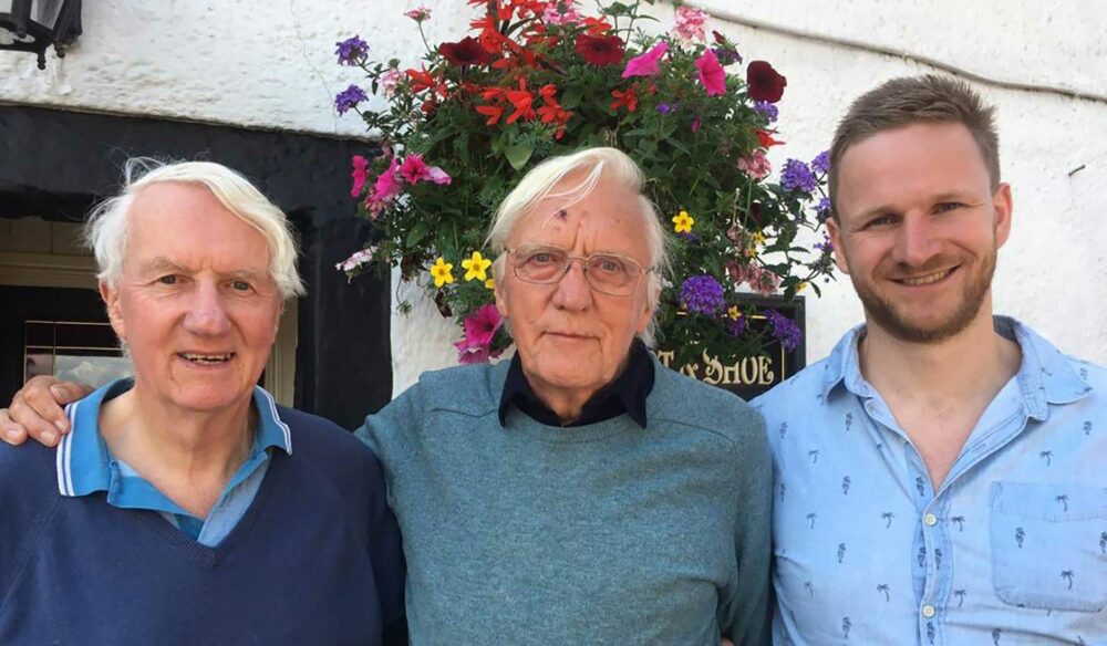 Ronnie Faux, centre with Crispin Agnew, left, and Adventure Trail host Mark Agnew. Photo: South China Morning Post