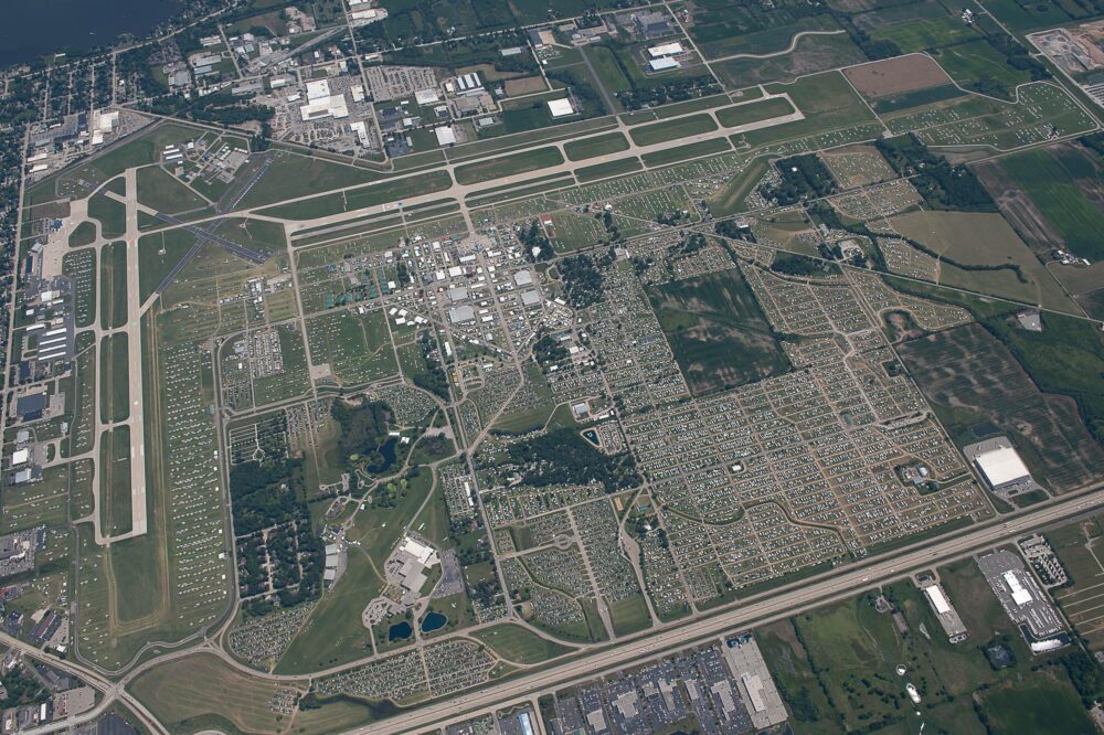 Overhead view of the entire EAA AirVenture site.