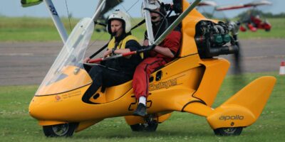 Rob and William Grimwwod flew a DeltaJet microlight in the championships