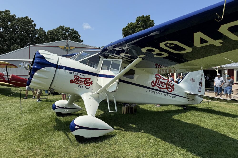 Stinson SR7 in original Pepsi livery restored by Rare Aircraft