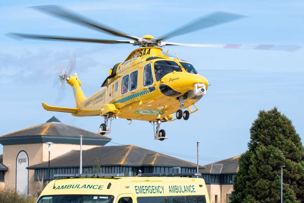 Air Ambulance helicopter landing