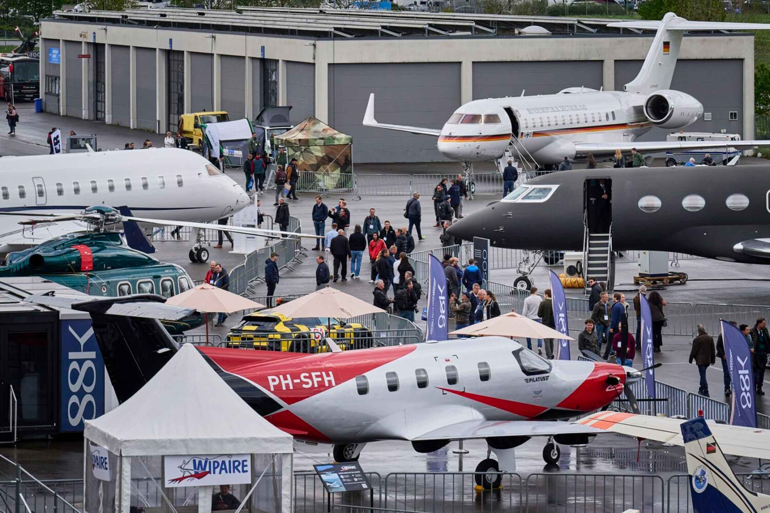 Business aviation static display at the 2024 AERO