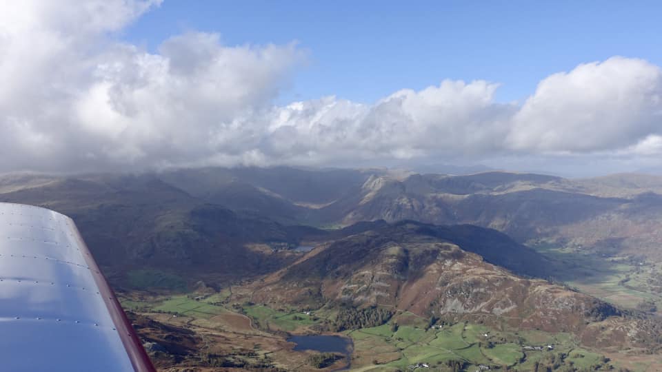 Above Coniston looking in to the Great Langdale Valley, Lake District.