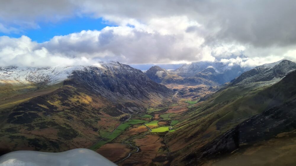 David Barrington - Winter flying through the Ogwen Valley, Snowdonia.