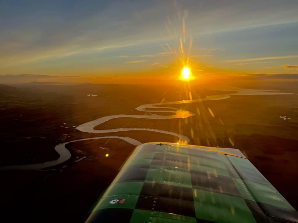 A departure just after the start of official daylight meant the sun rose as I passed over the River Forth.