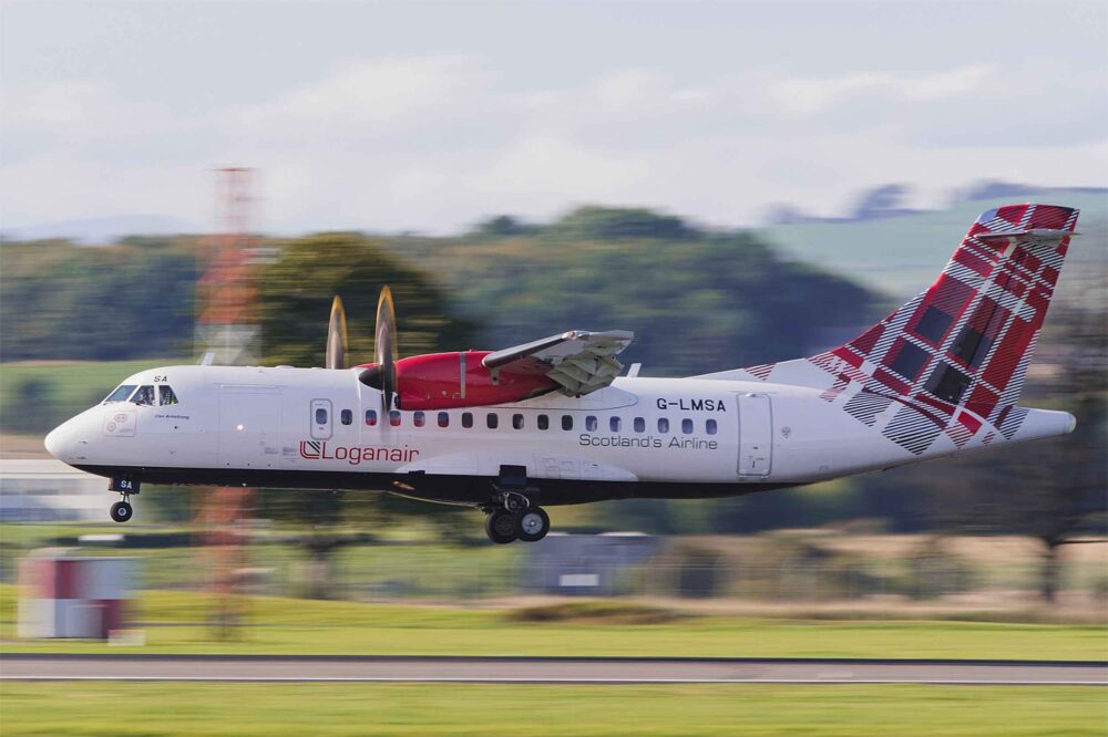 Tagged pilots could be flying a Loganair ATR 42-600