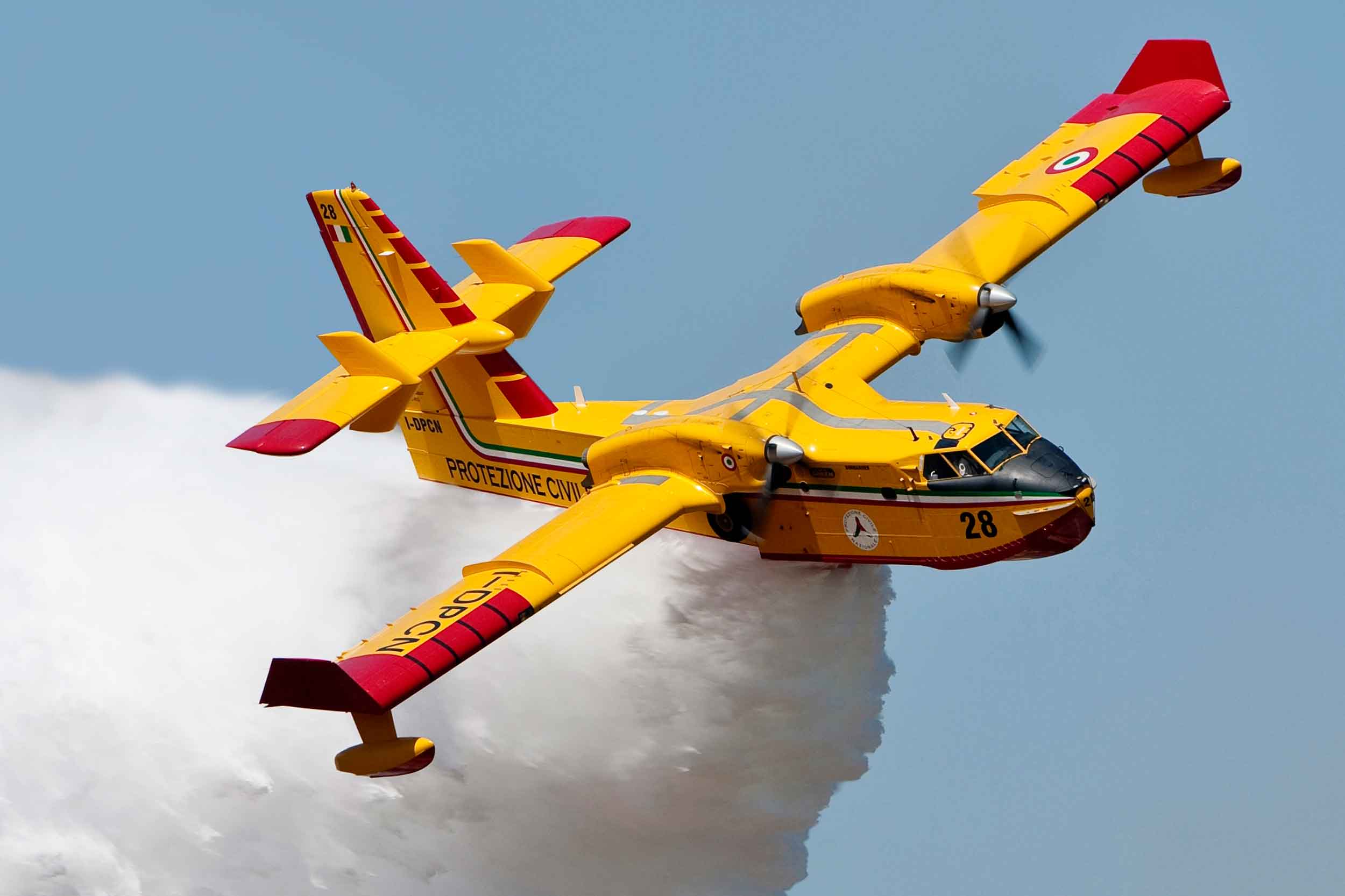 This is the world's top firefighting aircraft looks like in action: the Canadair CL-415 Superscooper