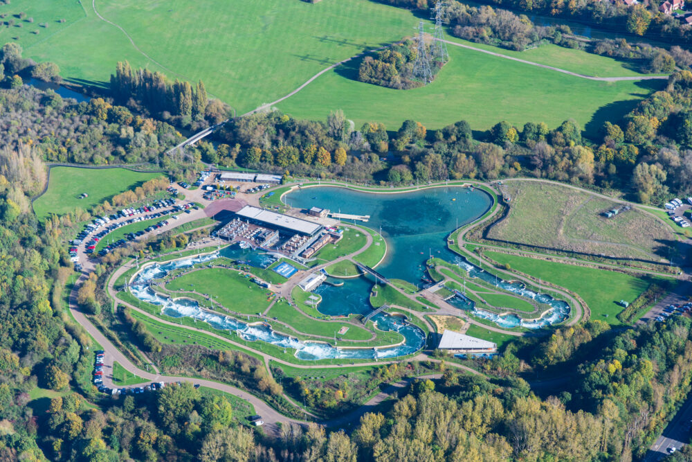 Lea Valley White Water Centre from the air.