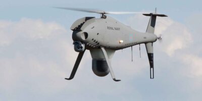 The police drone could be similar to this Scheibel Camcopter operated by the Royal Navy