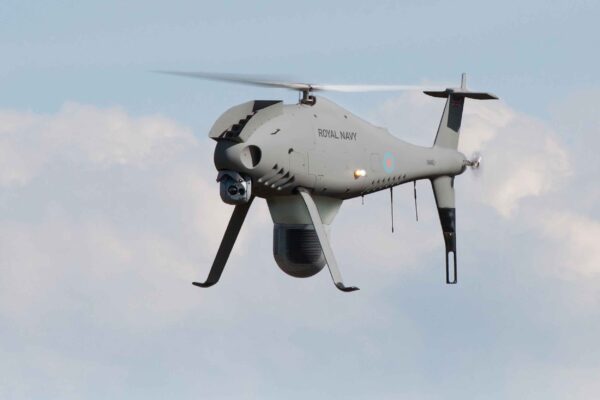 The police drone could be similar to this Scheibel Camcopter operated by the Royal Navy