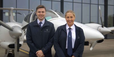 Jamie McKenzie, left, and Jordan Brown, Skyborne trainees from DHL Air (UK). Photo: Skyborne