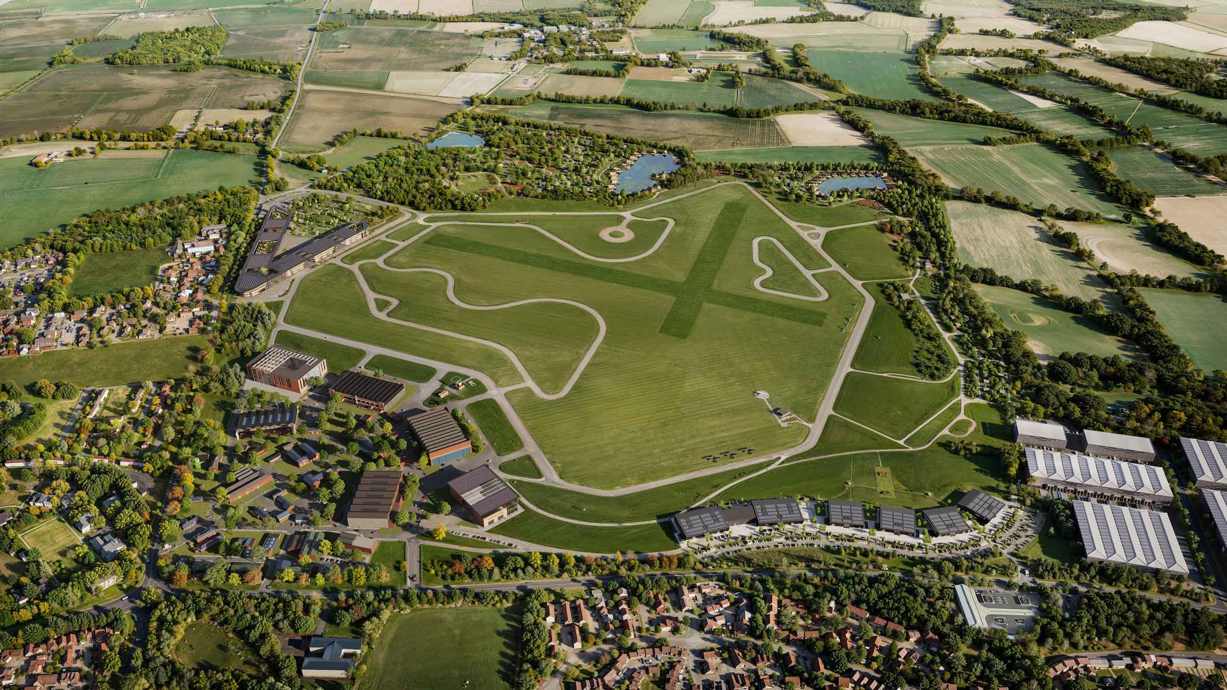 Aerial masterplan for Bicester Airfield. Image: Bicester Motion