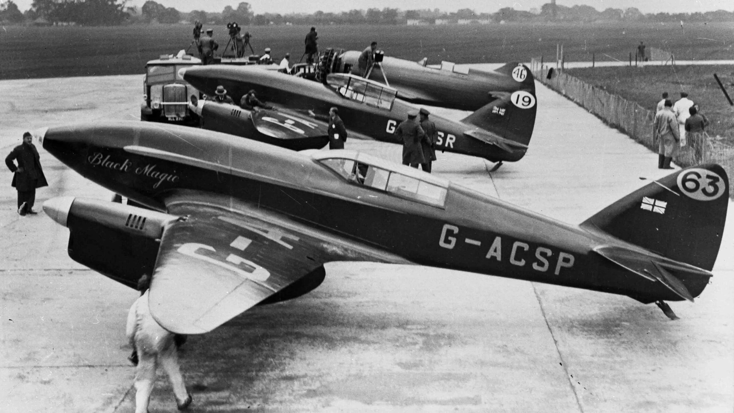 Martin Jones is restoring 'Black Magic', the 1934 de Havilland Comet Racer seen here in its glory days. Photo: BAE Heritage