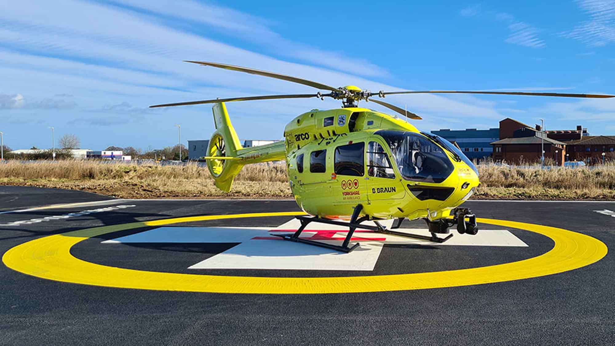 For comparison, this is an existing helipad, located at Scarborough Hospital and used by the air ambulance. Photo: Yorkshire Air Ambulance