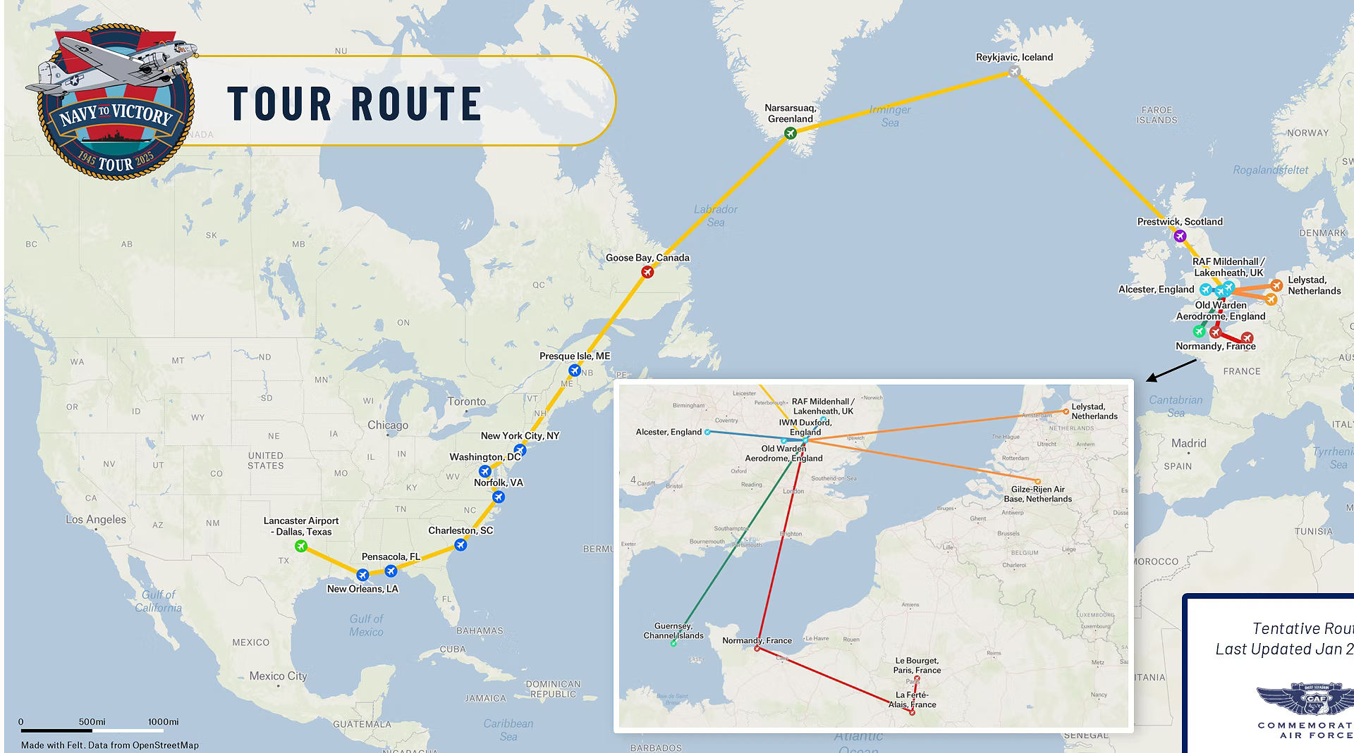 Navy to Victory Tour Route 2025