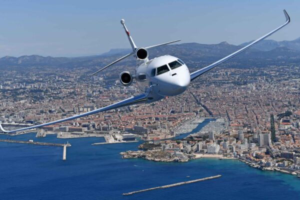 Restricting business aviation will hurt Europe's economy, says report. Above: Dassult Falcon 8X climbing out of Marseille. Photo: Dassault