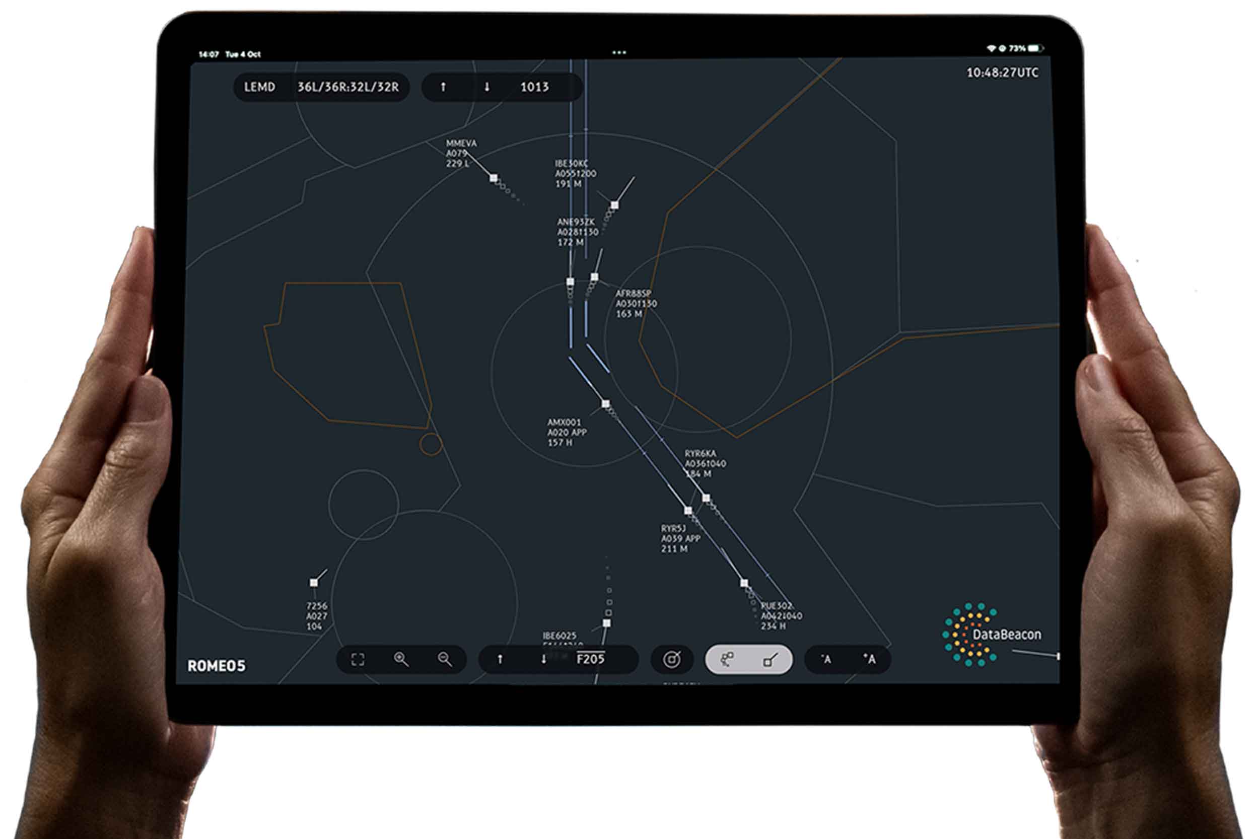 Databeacon Romeo5 display on an iPad. Image: Databeacon